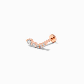 Piercing pour cartilage d&rsquo;oreille courbe strass 1,2&nbsp;mm en titane couleur dor&eacute; rose,