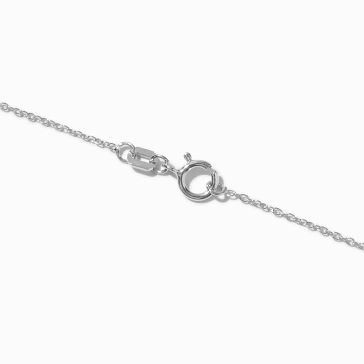 C LUXE by Claire&#39;s Sterling Silver 1/10 ct. tw. Lab Grown Diamond Solitaire Basket Pendant Necklace,