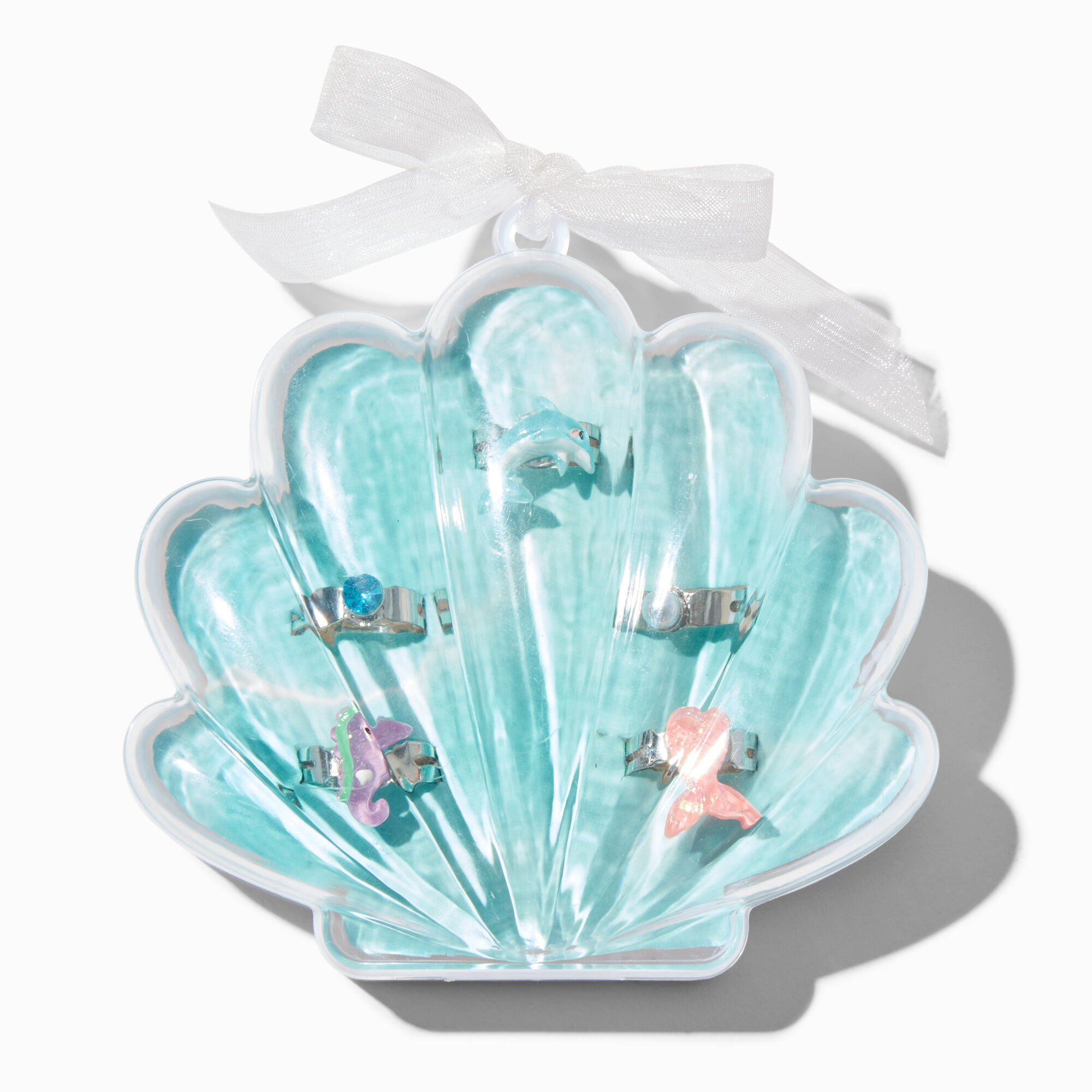 Claire's Club Silver Sea Shell Rings - 5 Pack,