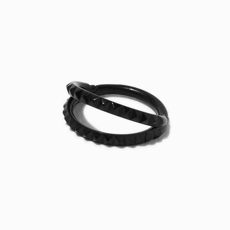 Anneau de nez 0,8&nbsp;mm double rang pyramide en titane noir,
