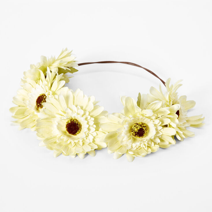 Couronne de fleurs marguerites Gerbera jaunes,