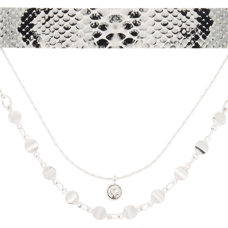 Silver Snake Skin Choker Necklaces - 2 Pack,