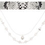 Silver Snake Skin Choker Necklaces - 2 Pack,