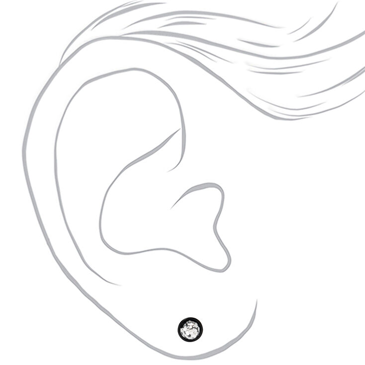 Silver 16G Mermaid Glitter Faux Ear Plugs - Black,