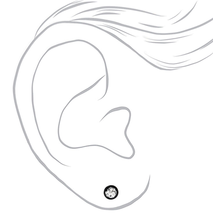 Silver 16G Mermaid Glitter Faux Ear Plugs - Black,