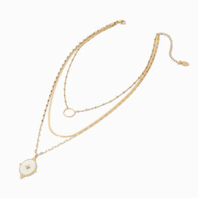 Mother of Pearl Gold-tone Multi-Strand Necklace,