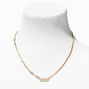 C LUXE by Claire&#39;s 18k Yellow Gold Plated Pav&eacute; Cubic Zirconia Paperclip &amp; Curb Chain Necklace,