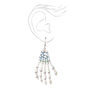 Silver  3.5&quot; Skeleton Hands Drop Earrings - White,