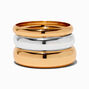 Mixed Metal Chunky Bangle Bracelets - 3 Pack,