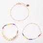 Gold Rainbow Sunkissed Mixed Bracelets - 3 Pack,