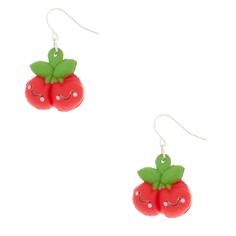 1 Squish Cherry Drop Earrings Red