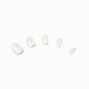 White Chrome Stiletto Press On Vegan Faux Nail Set - 24 Pack,