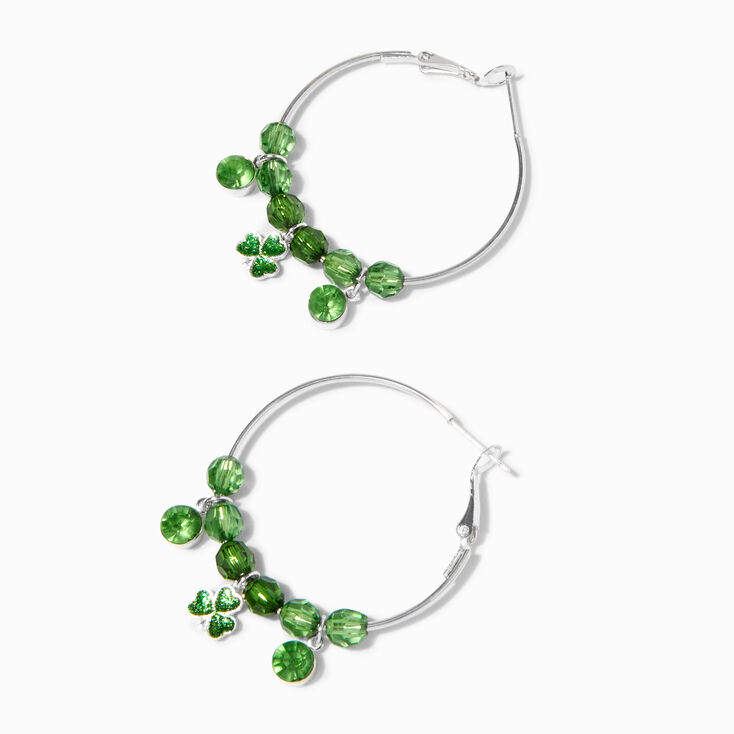 St. Patrick&#39;s Day Lucky Charms 50MM Hoop Earrings,