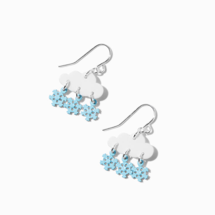 Cloud Snowflake Drop Earrings,