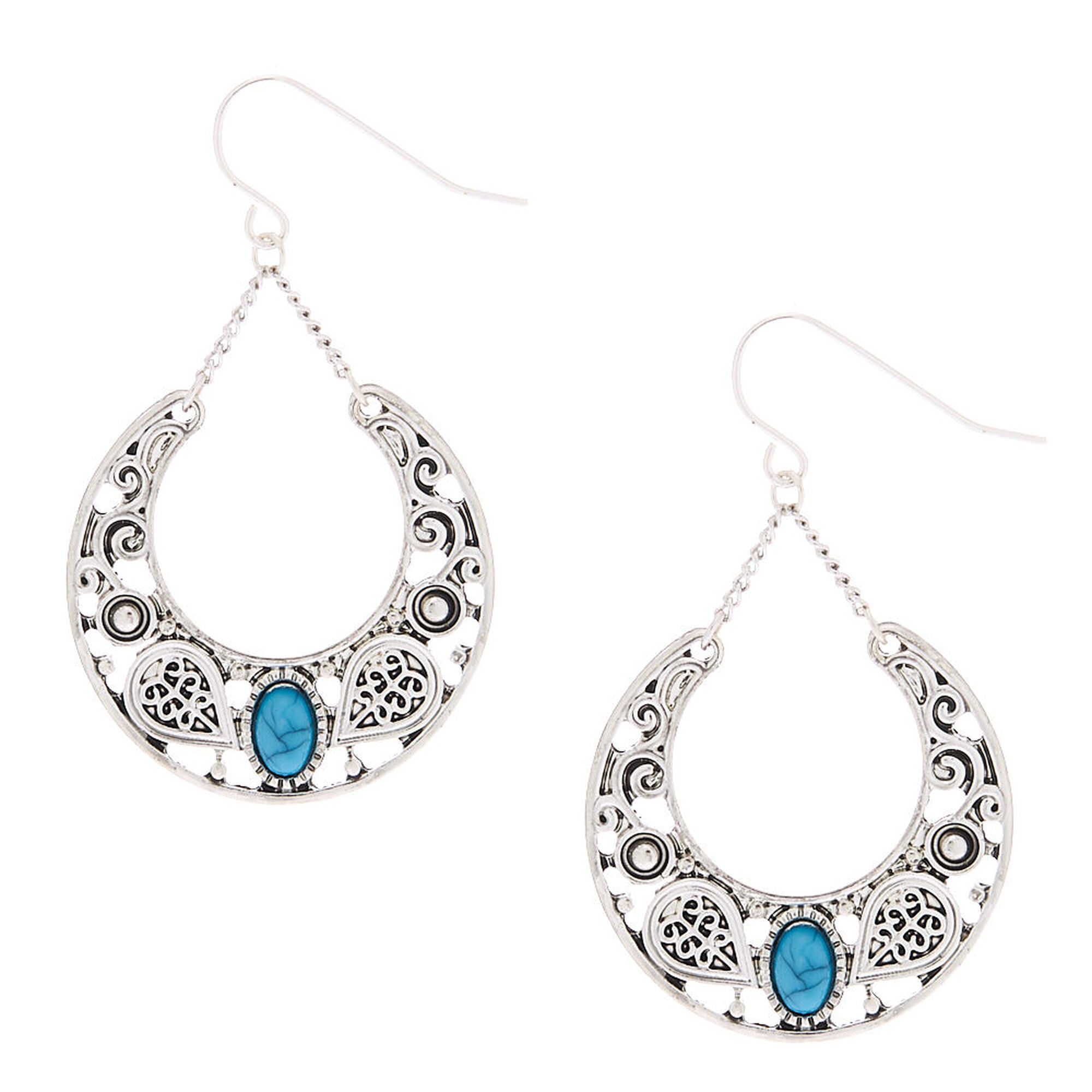 View Claires SilverTone 15 Western Drop Earrings Turquoise information
