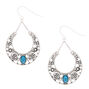Silver-tone 1.5&quot; Turquoise Western Drop Earrings,