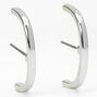 Silver Hook Stud Earrings,