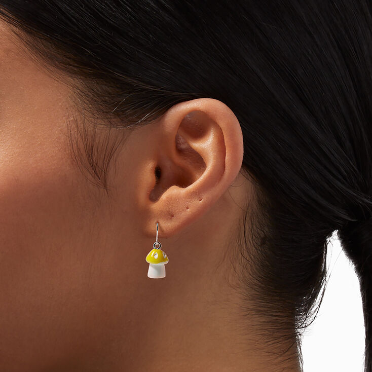 Yellow Mushroom Drop Earrings,