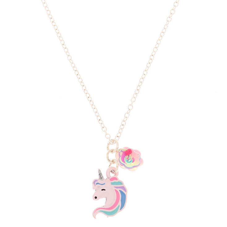 Pastel Unicorn Pendant Necklace Pink Claire S