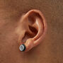 Black Crystal Button Faux Ear Plug Earrings,