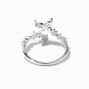 Silver-tone Cubic Zirconia Butterfly Wrap Ring,
