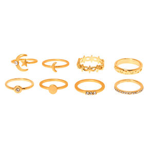 Gold Celestial Rings - 8 Pack,