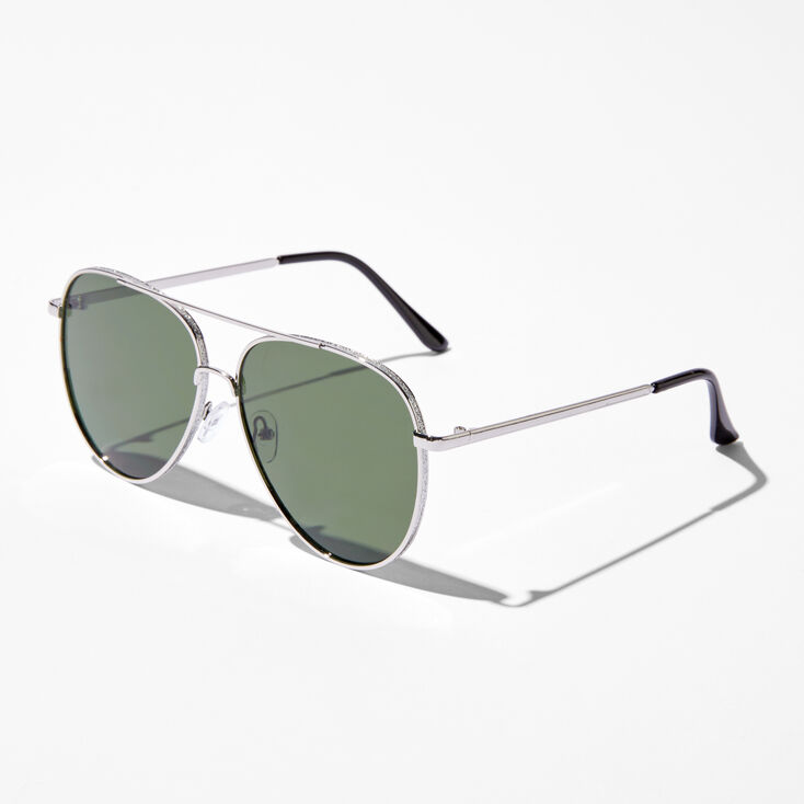Silver Aviator Style Sunglasses,