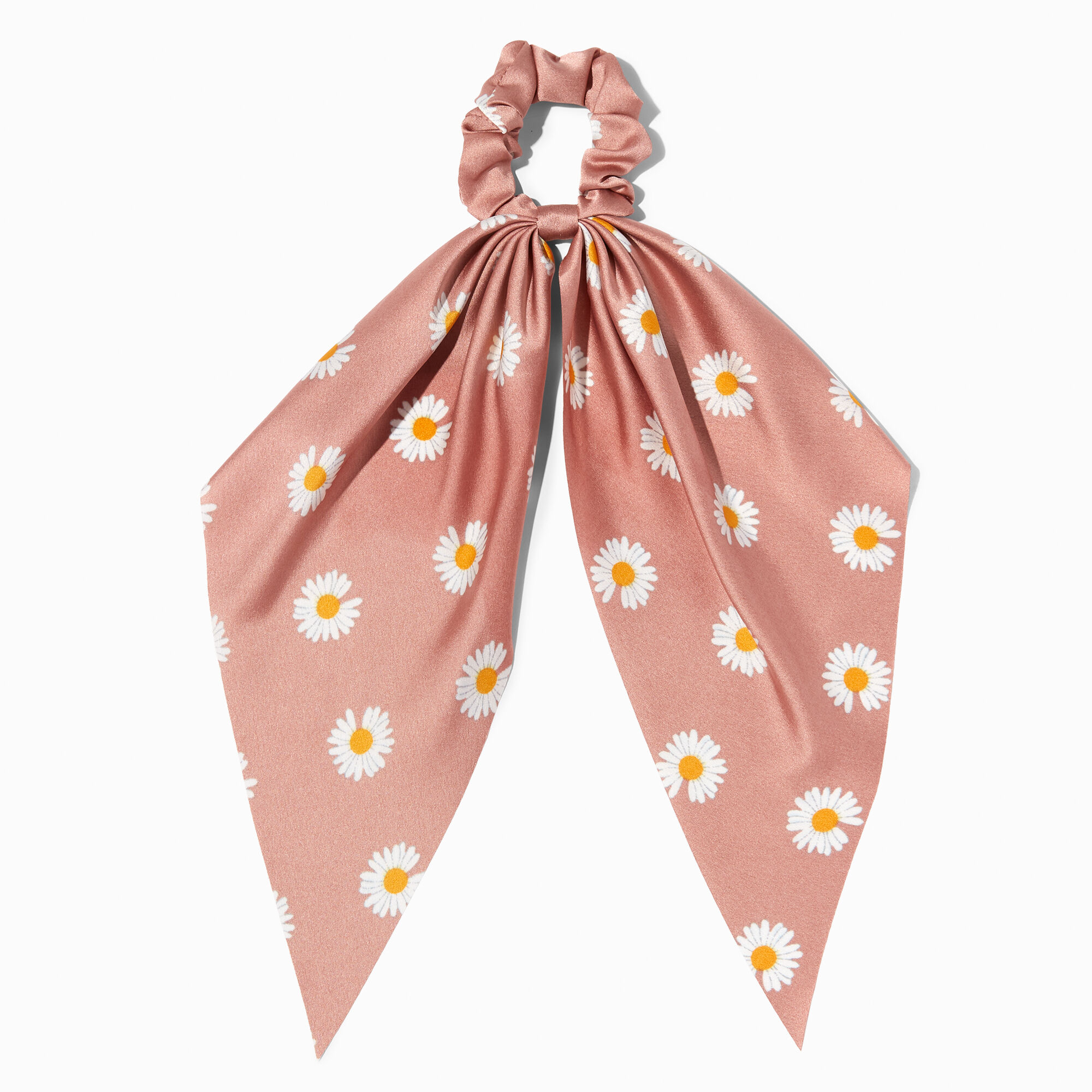 View Claires Silky Blush Daisy Hair Scrunchie Scarf Pink information