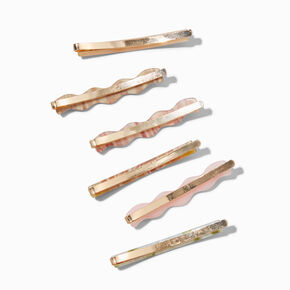 Wavy Boho Bobby Pins - 6 Pack,