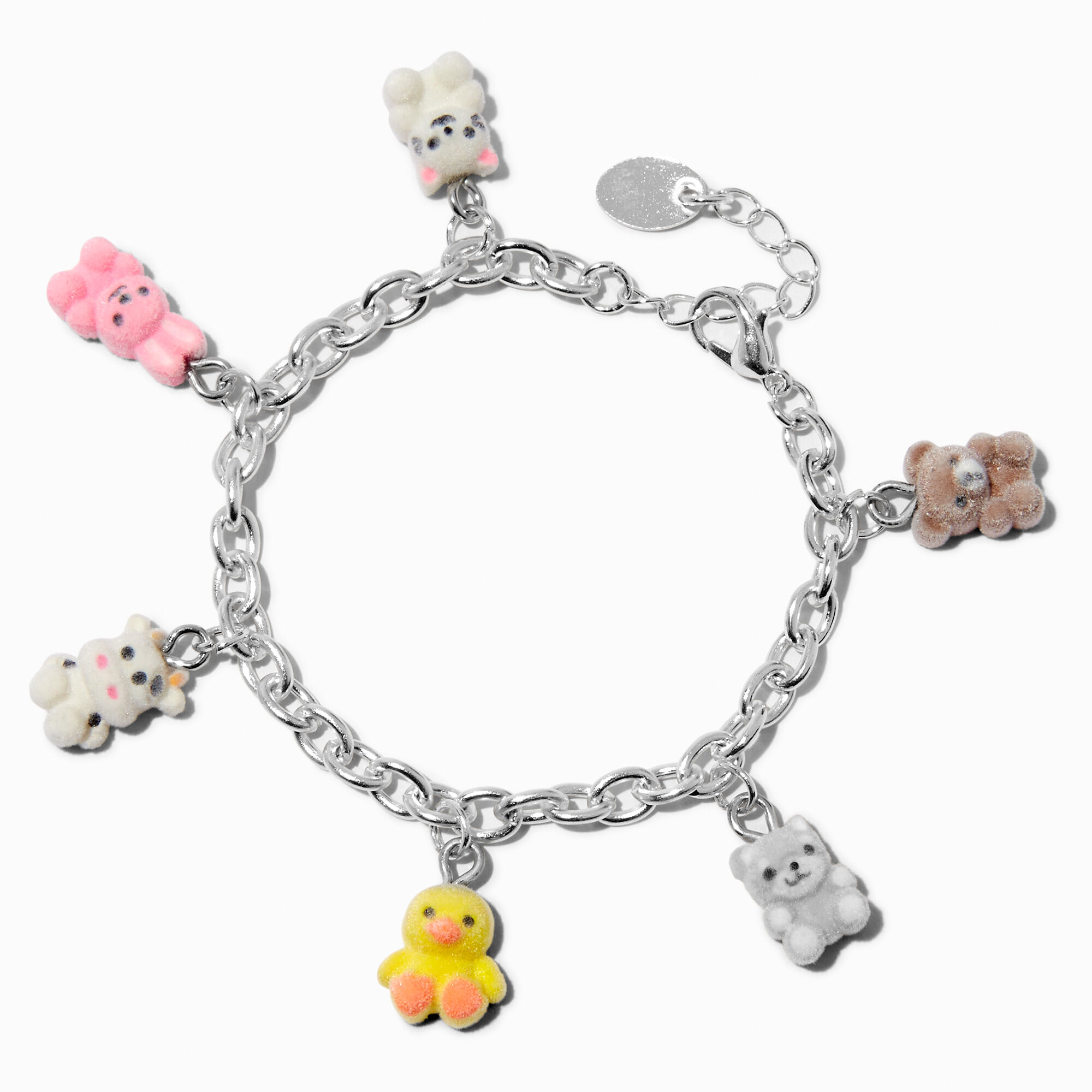 View Claires Fuzzy Animal Charm Bracelet Silver information