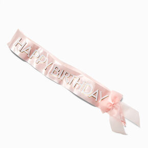 &quot;Happy Birthday&quot; Pink Bow Sash,