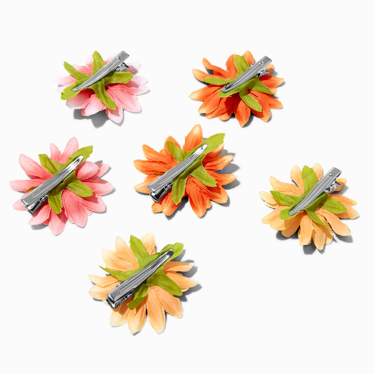 Melon Daisy Hair Clips - 6 Pack,