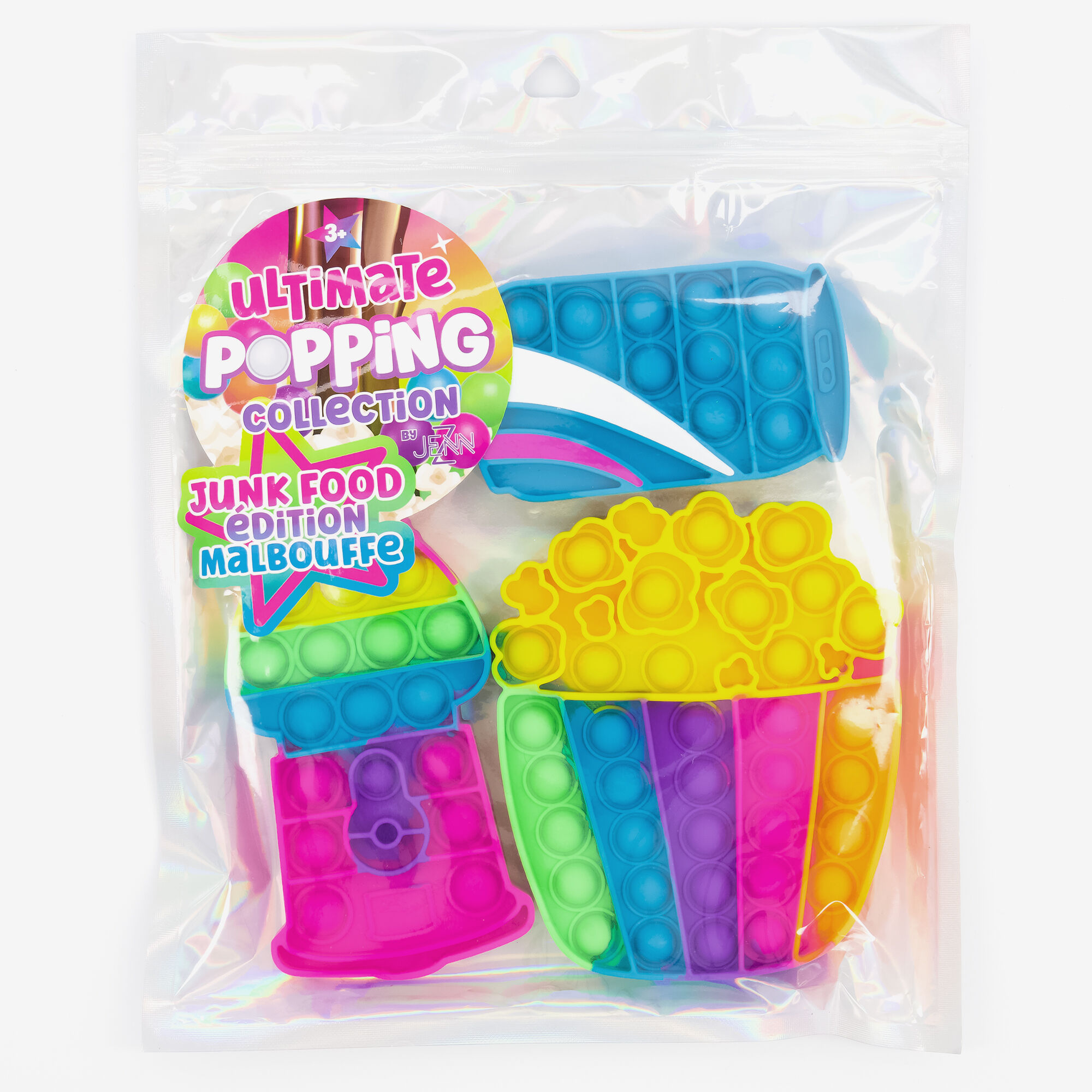 Claire's Jouet fidget Ultimate Popping Collection Édition junk food - Lot de 3