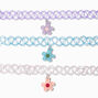 Claire&#39;s Club Flower Pendant Tattoo Choker Necklace Set - 3 Pack,
