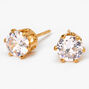 18kt Gold Plated Cubic Zirconia 6MM Cupcake Stud Earrings,