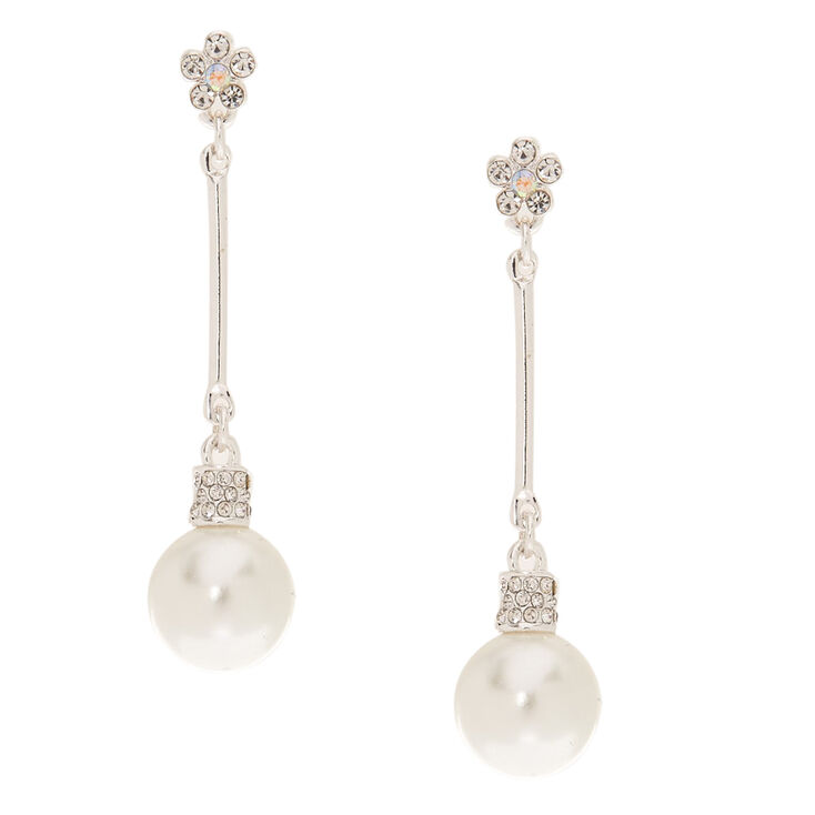 Claire's Pendants d'oreilles à perle d'imitation et pierre en strass