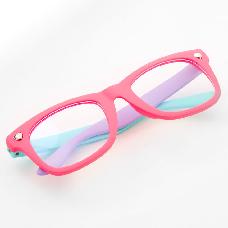 Claire&#39;s Club Tri Color Blue Light Reducing Clear Lens Frames,