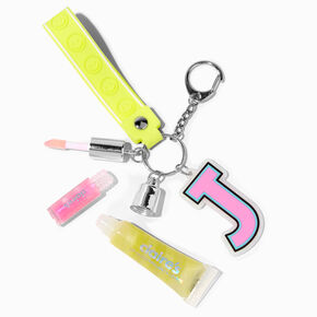 Initial Varsity Lip Gloss Keychain - J,