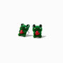 Fuzzy Frog Stud Earrings,