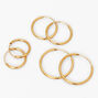 18ct Gold Plated Classic Hoop Earrings &#40;3 Pack&#41;,