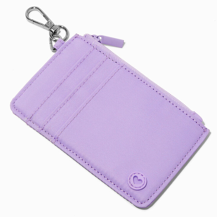 &Eacute;tui pour cartes de cr&eacute;dit en nylon violet lavande,