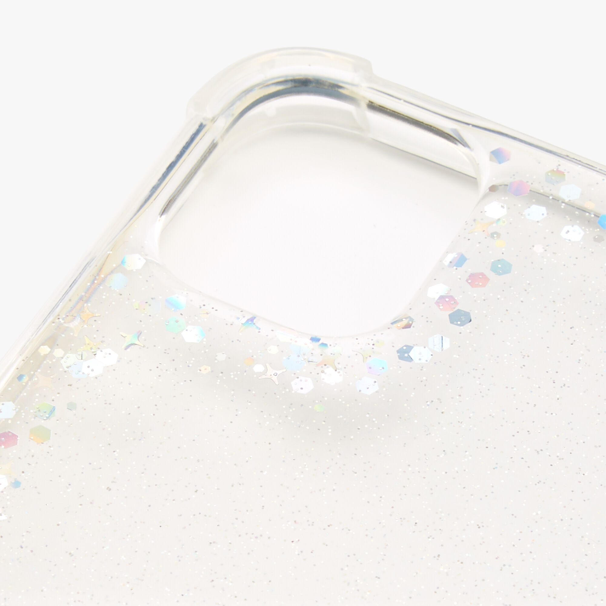 Iridescent Glitter Phone Case with Gold Chain - Fits iPhone® 11,
