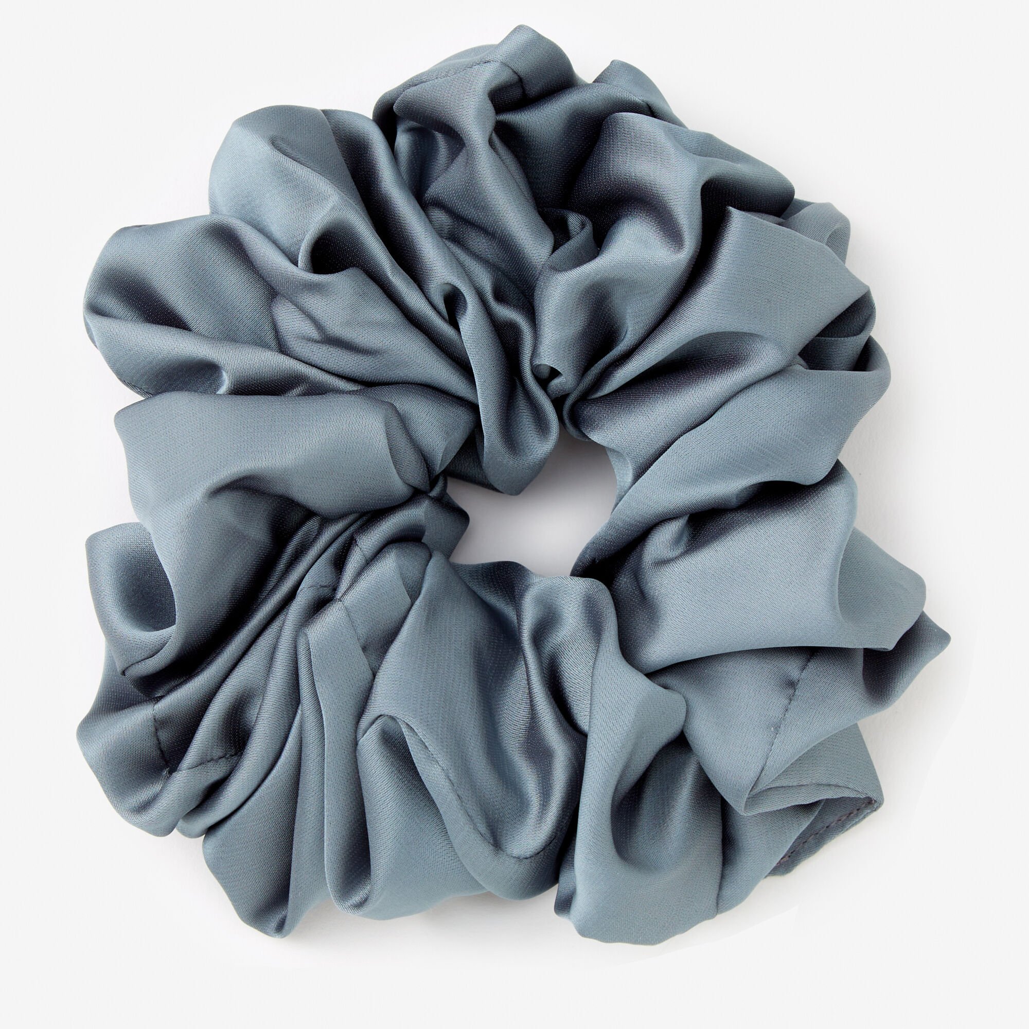 View Claires Giant Satin Hair Scrunchie Stone Blue information