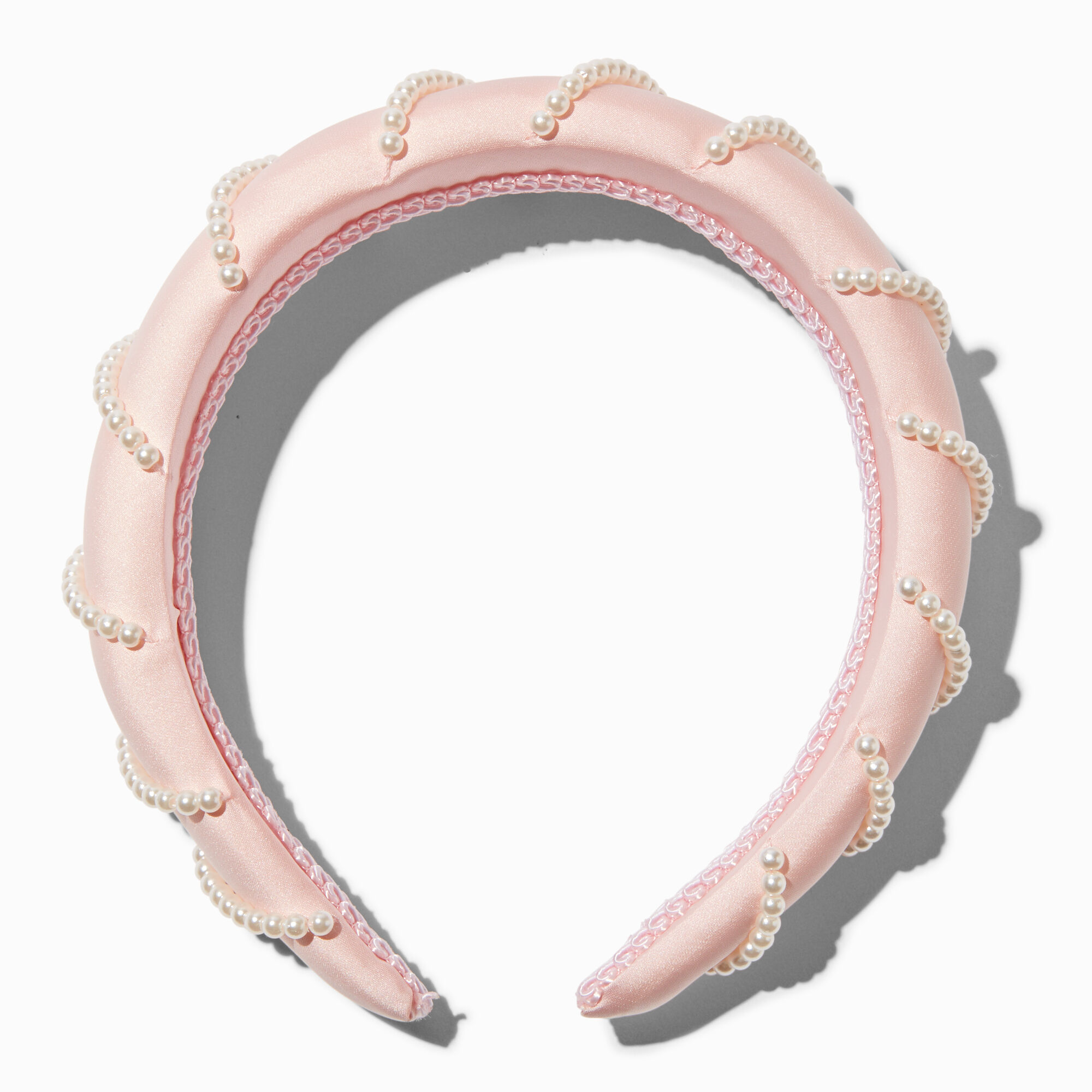 View Claires Club Satin Pearl Headband Pink information