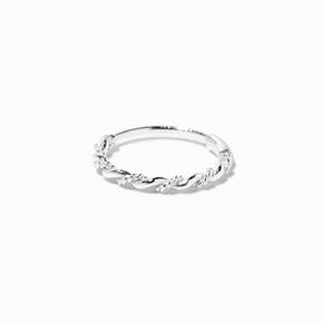 Sterling Silver 22G Braided Twist Nose Ring,
