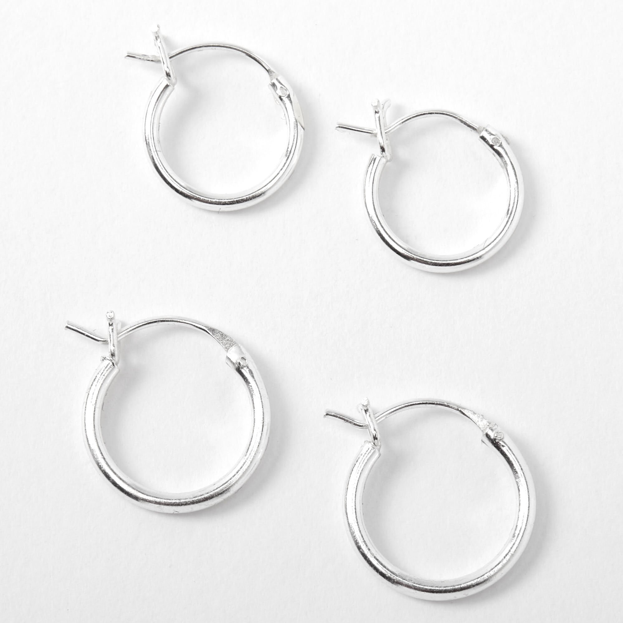 Sterling silver huggie hoop cheap earrings set