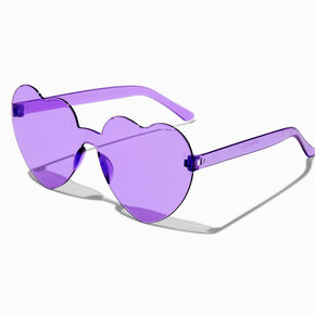 Purple Heart Shaped Rimless Sunglasses,