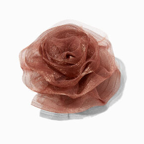 Brown Rosette Flower Hair Clip,