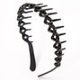 Solid Zig Zag Spiked Headband - Black,