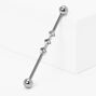 Silver Stainless Steel 14G Industrial Barbell,